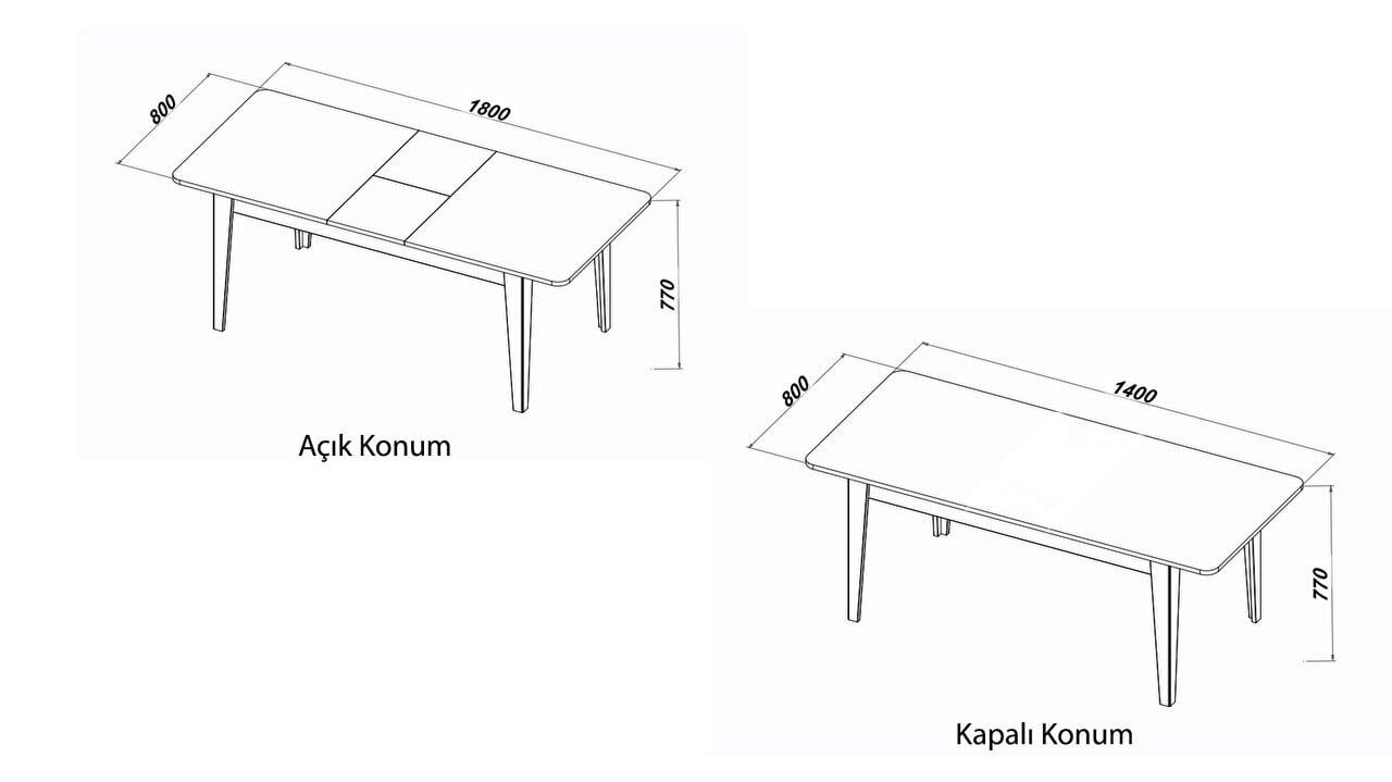 Palermo Açılır Mini Yemek Masası - Görsel 6