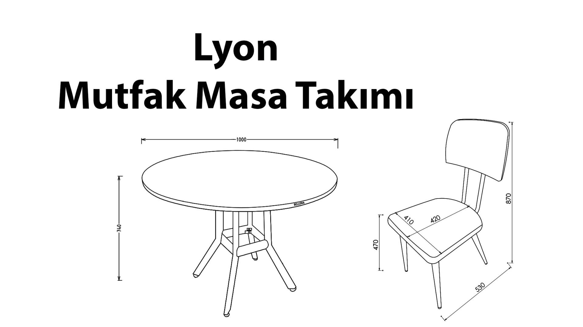 Lyon Sandalye 2 li - Gri - Görsel 7